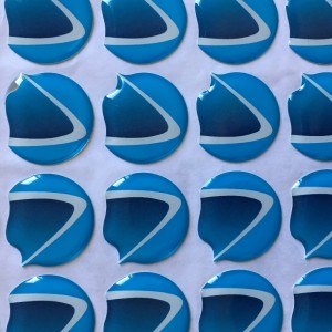 폴리 우레탄 수지 돔형 스티커 - 3M 강한 접착제, 방수, UV 및 황변 레지스트, 디지털 또는 실크 인쇄